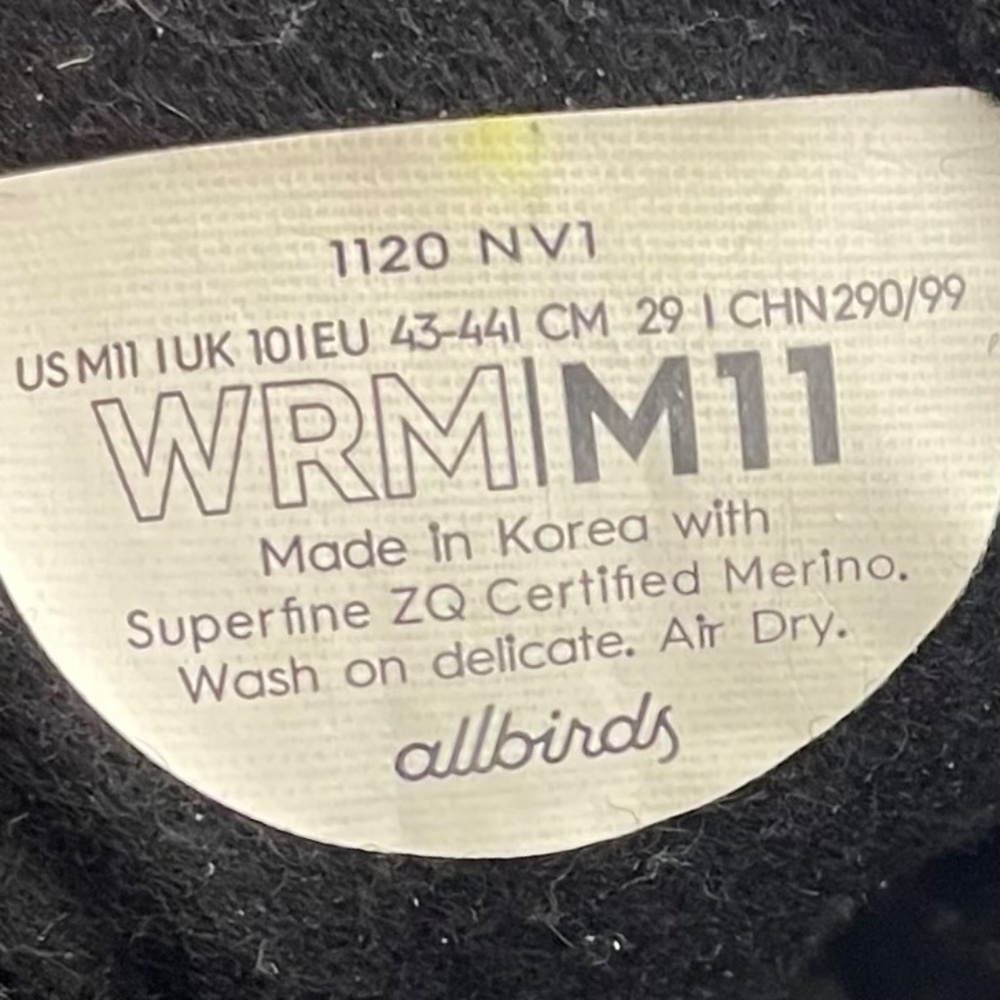 Allbirds mens merino wool runner comfy classic black sneakers Size 11 - Picture 11 of 14